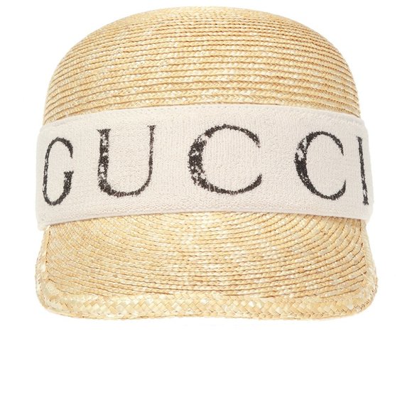 Gucci Logo-print Straw Baseball Cap in White NEW WITH DUST BAG - Picture 2 of 5